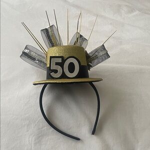 Gold 50th Birthday Headband